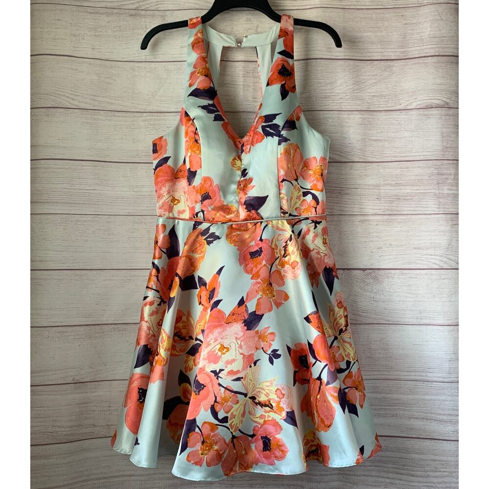 Jodi Kristopher Floral Formal Mini Dress Petticoat Fit and Flare Juniors Size 13